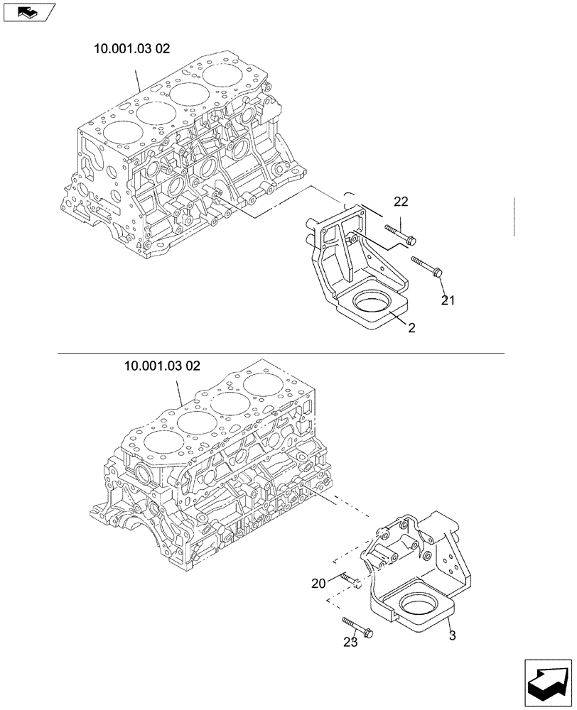 Схема запчастей Case CX130C - (10.001.AK) - ENGINE MOUNTING (10) - ENGINE