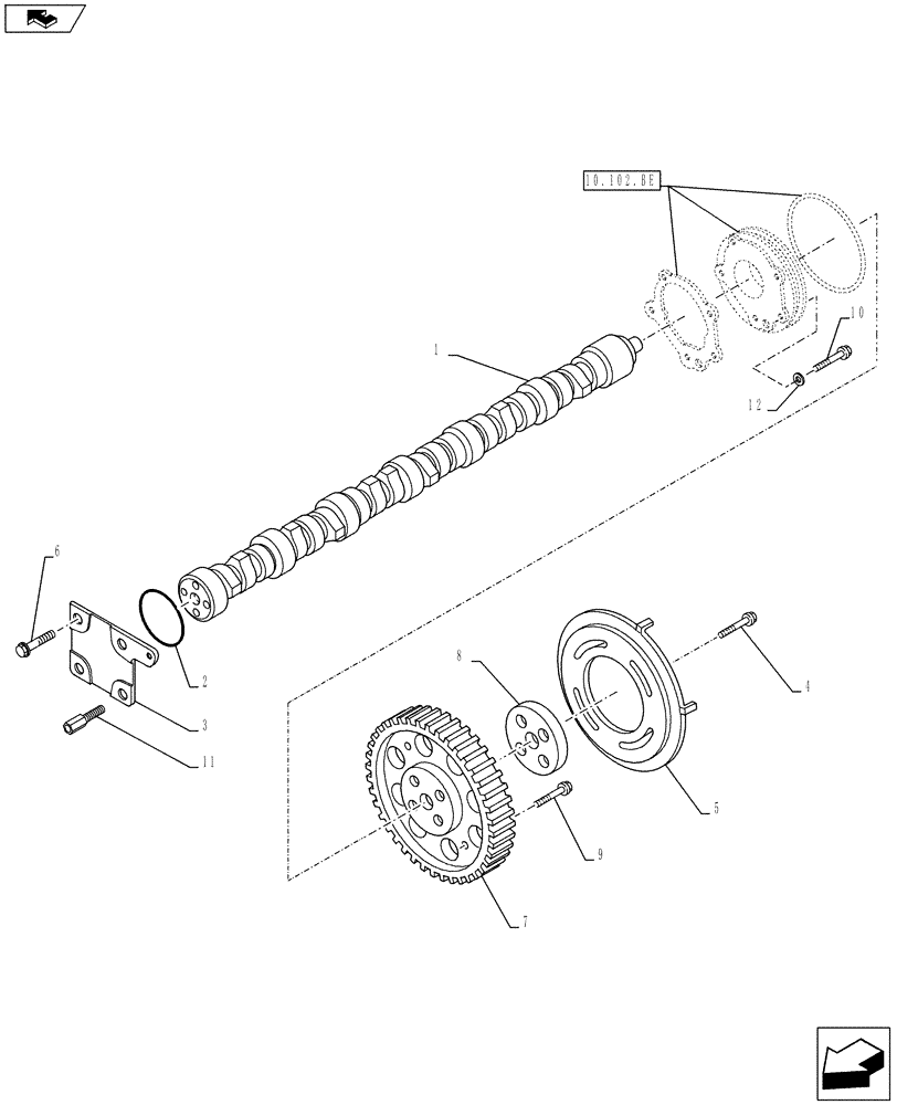 Схема запчастей Case F3BE0684J E919 - (10.106.AA) - CAMSHAFT - TIMING CONTROL (10) - ENGINE