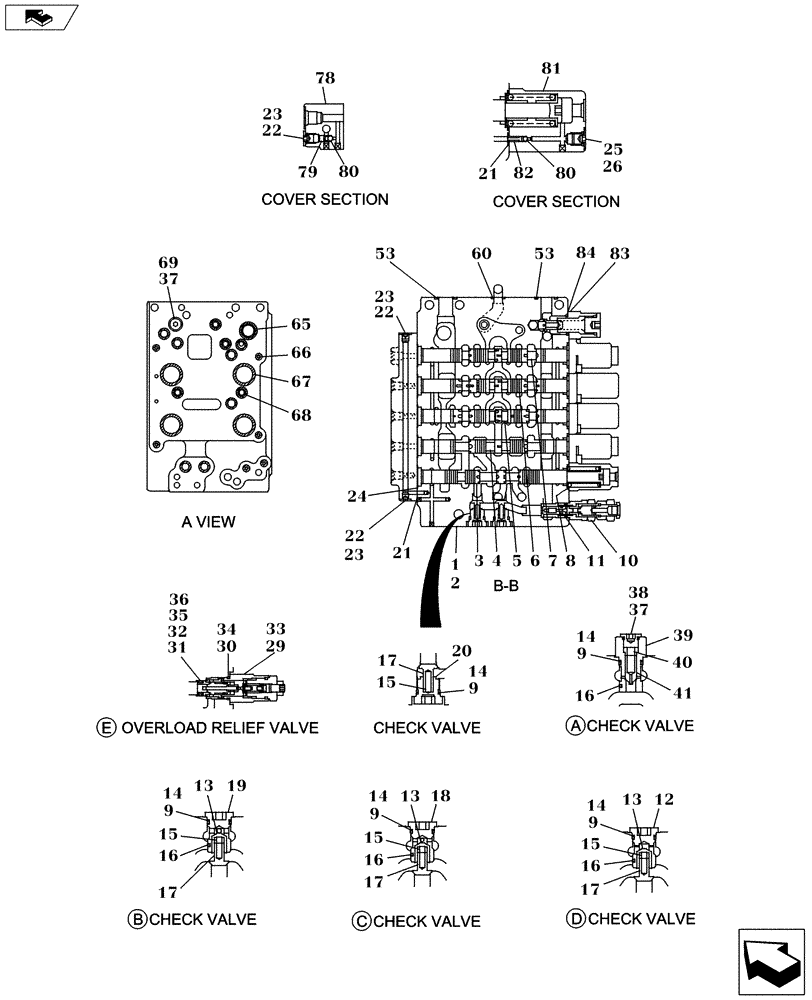 Схема запчастей Case CX130C - (35.359.AB[10]) - DIRECTIONAL CONTROL VALVE - OPTIONAL (35) - HYDRAULIC SYSTEMS