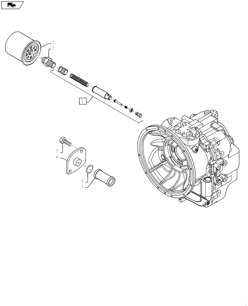 Схема запчастей Case 570NXT - (21.100.AB) - TRANSMISSION OIL FILTER, 2WD AND 4WD (21) - TRANSMISSION