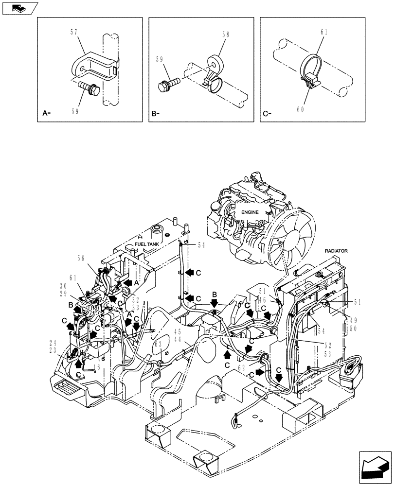 Схема запчастей Case CX145C SR - (10.216.BA[01]) - FUEL LINE (10) - ENGINE