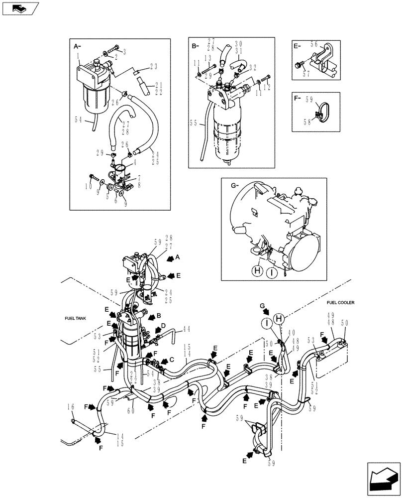 Схема запчастей Case CX160C - (10.216.BA[01]) - FUEL LINE Invalid section