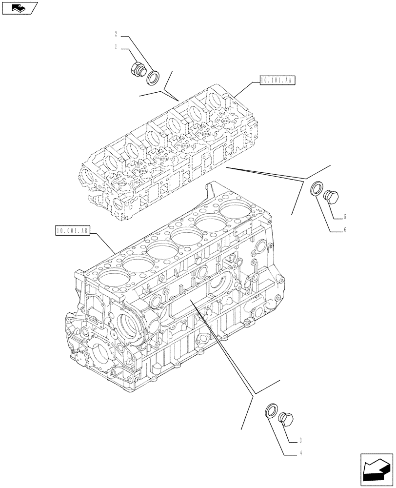 Схема запчастей Case F3BE0684J E919 - (10.408.AE) - ENGINE - COOLING SYSTEM - PLUG (10) - ENGINE