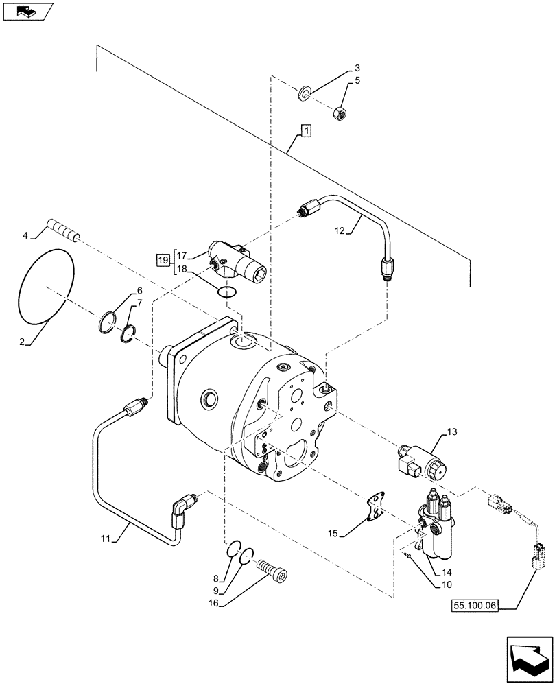 Схема запчастей Case 580SN - (35.106.0202) - HYDRAULIC PUMP (W/ POWER LIFT, W/O DUAL BATTERIES) (35) - HYDRAULIC SYSTEMS