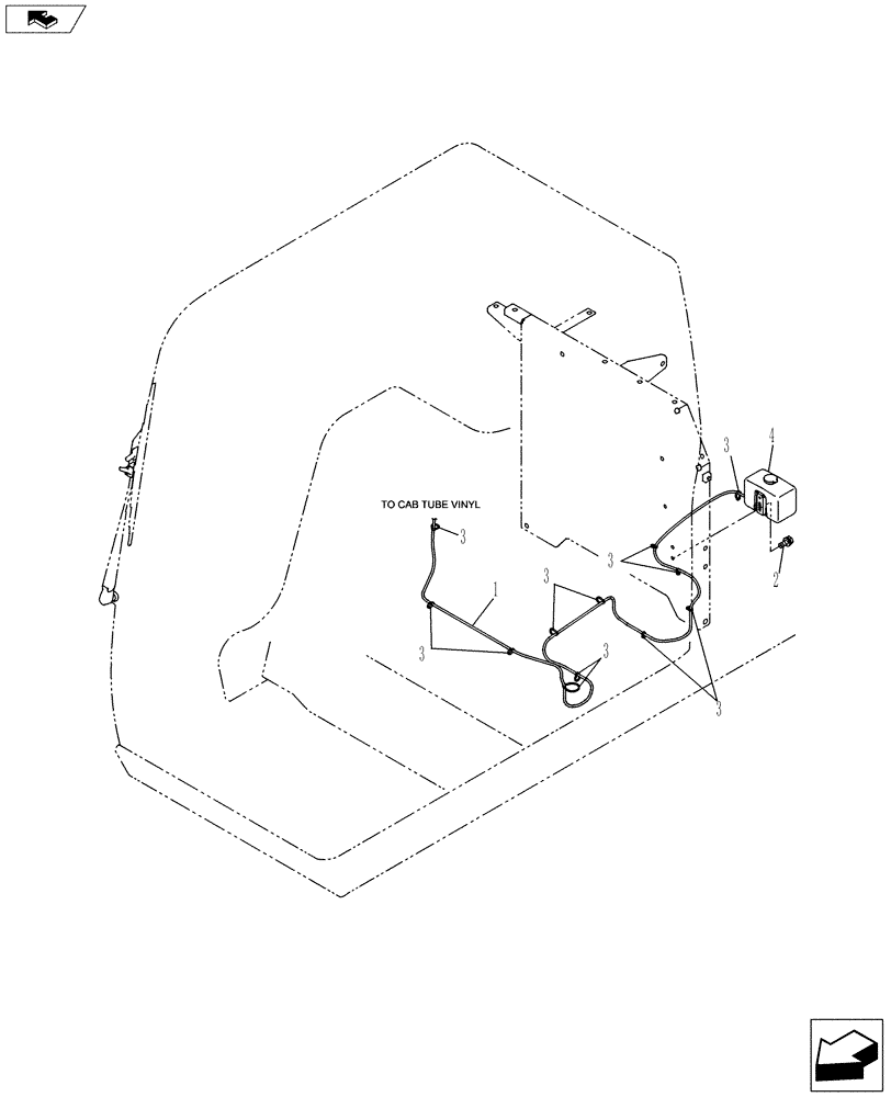 Схема запчастей Case CX130C - (55.518.AT) - WINDSHIELD WASH RESERVOIR (55) - ELECTRICAL SYSTEMS