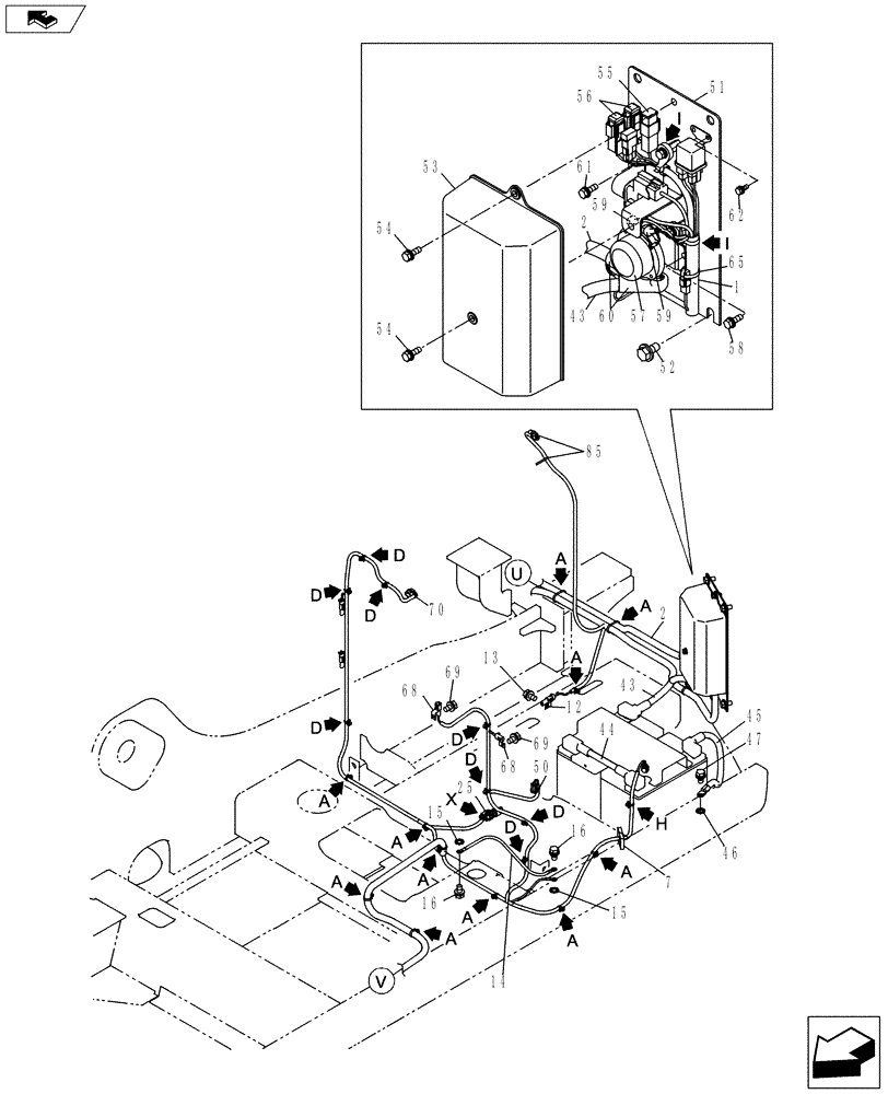 Схема запчастей Case CX130C - (55.510.AB[02]) - ELECTRIC PARTS AND WIRE HARNESS (55) - ELECTRICAL SYSTEMS