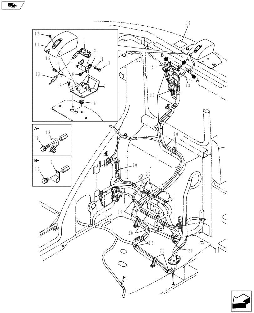 Схема запчастей Case CX145C SR - (55.530.AA[01]) - CAMERA (55) - ELECTRICAL SYSTEMS