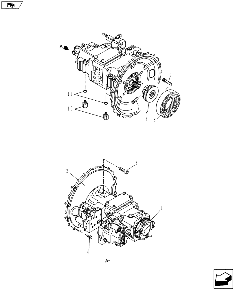 Схема запчастей Case CX130C - (35.106.AD[01]) - HYDRAULIC PUMP - STANDARD - COUPLING (35) - HYDRAULIC SYSTEMS