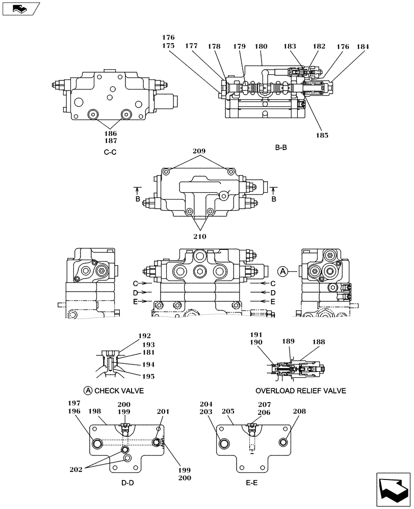 Схема запчастей Case CX130C - (35.359.AB[13]) - DIRECTIONAL CONTROL VALVE - OPTIONAL (35) - HYDRAULIC SYSTEMS