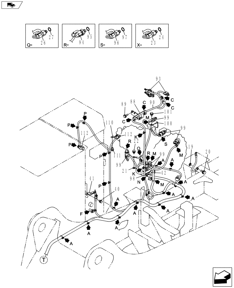 Схема запчастей Case CX130C - (55.510.AB[03]) - ELECTRIC PARTS AND WIRE HARNESS (55) - ELECTRICAL SYSTEMS