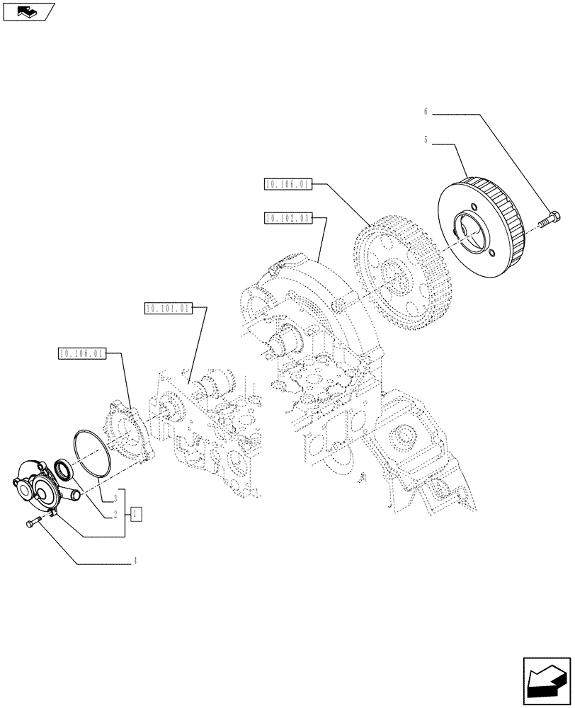 Схема запчастей Case F2CE9684C E017 - (10.101.03) - ENGINE BREATHERS (504136621) (01) - ENGINE