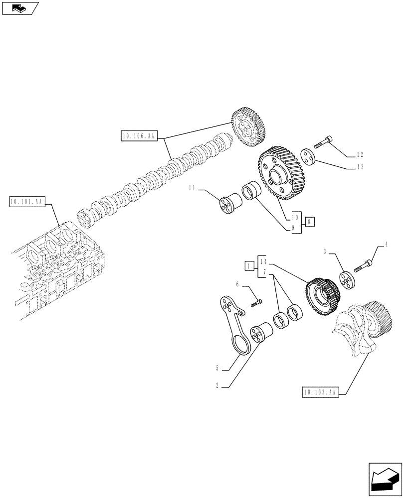 Схема запчастей Case F3BE0684J E919 - (10.106.AG) - GEAR DRIVE (10) - ENGINE