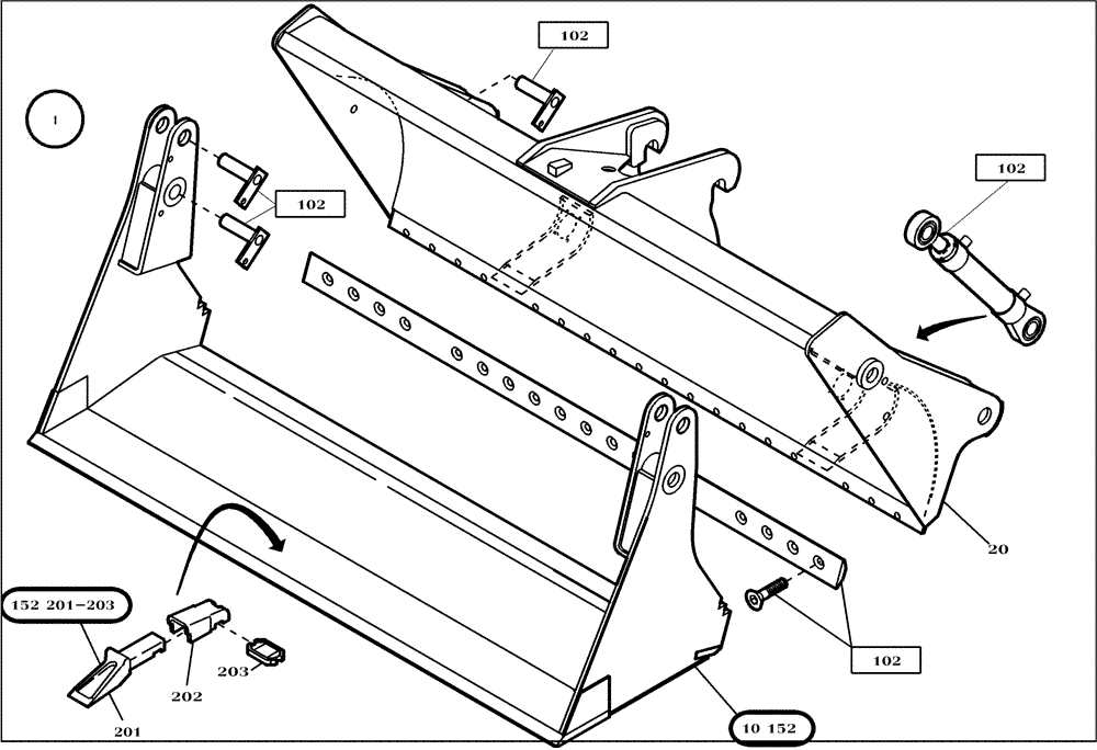 Схема запчастей Case 321D - (64.014[2991125000]) - CLAMSHELL (82) - FRONT LOADER & BUCKET