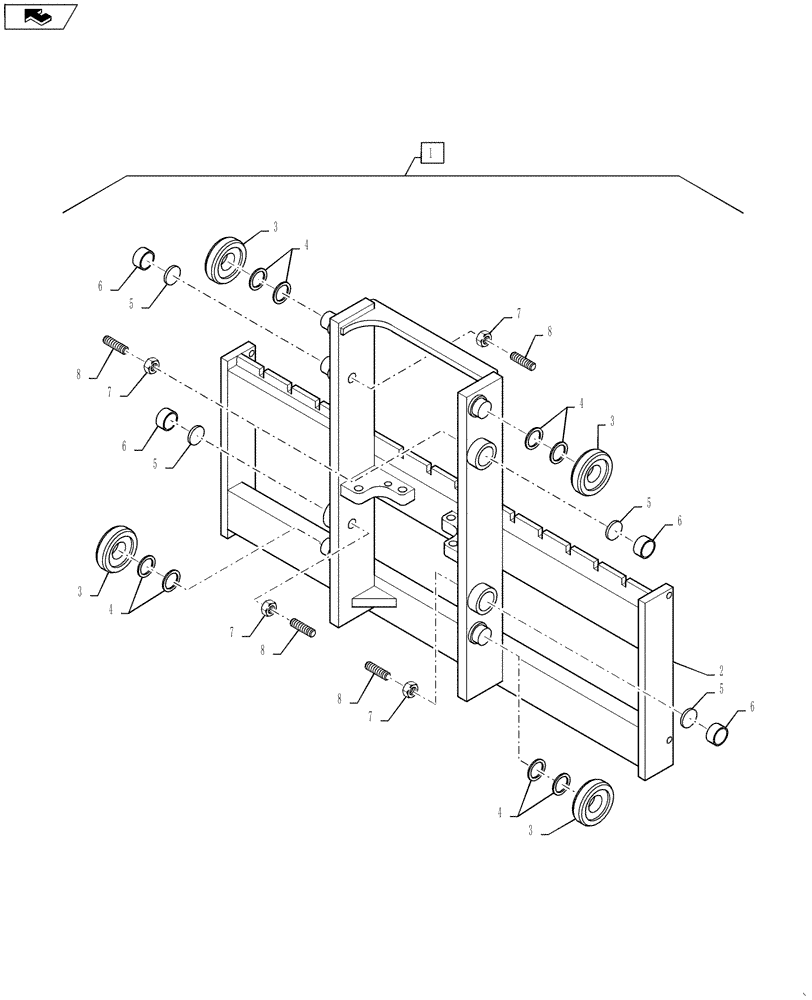 Схема запчастей Case 586H - (35.100.05) - MAST, HOOK AND SHAFT FRAME 6000 LB 60IN 15 AND 22 FEET (35) - HYDRAULIC SYSTEMS