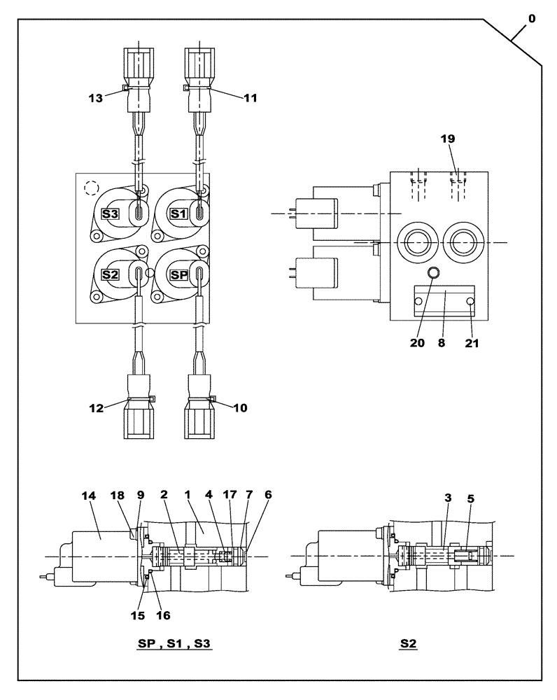 Схема запчастей Case CX130C - (35.355.AH[02]) - SOLENOID VALVE (35) - HYDRAULIC SYSTEMS