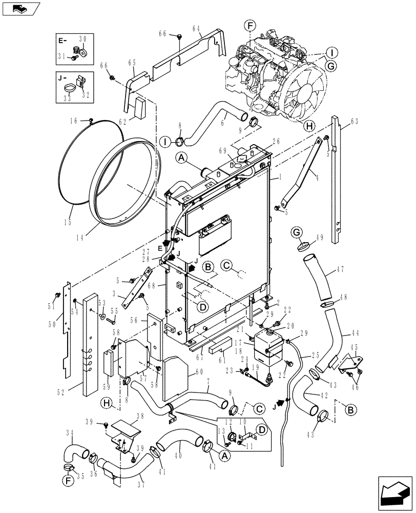 Схема запчастей Case CX130C - (10.400.BE) - RADIATOR - STANDARD (10) - ENGINE