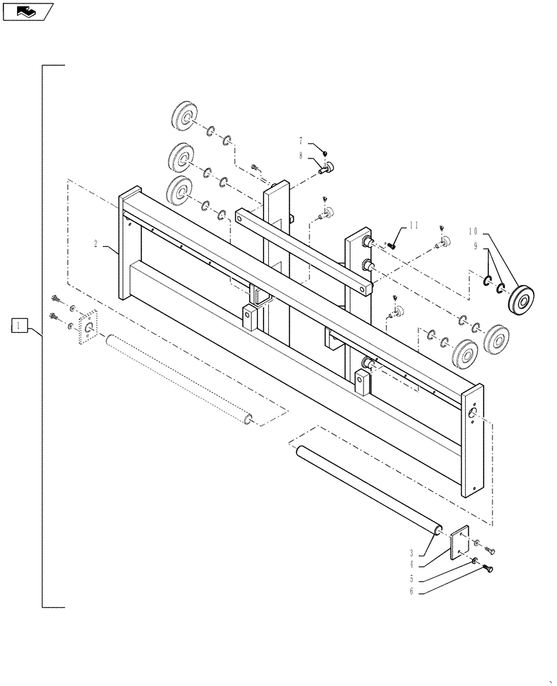 Схема запчастей Case 588H - (35.100.06[02]) - MAST, SHAFT FRAME, 8000 LB (35) - HYDRAULIC SYSTEMS