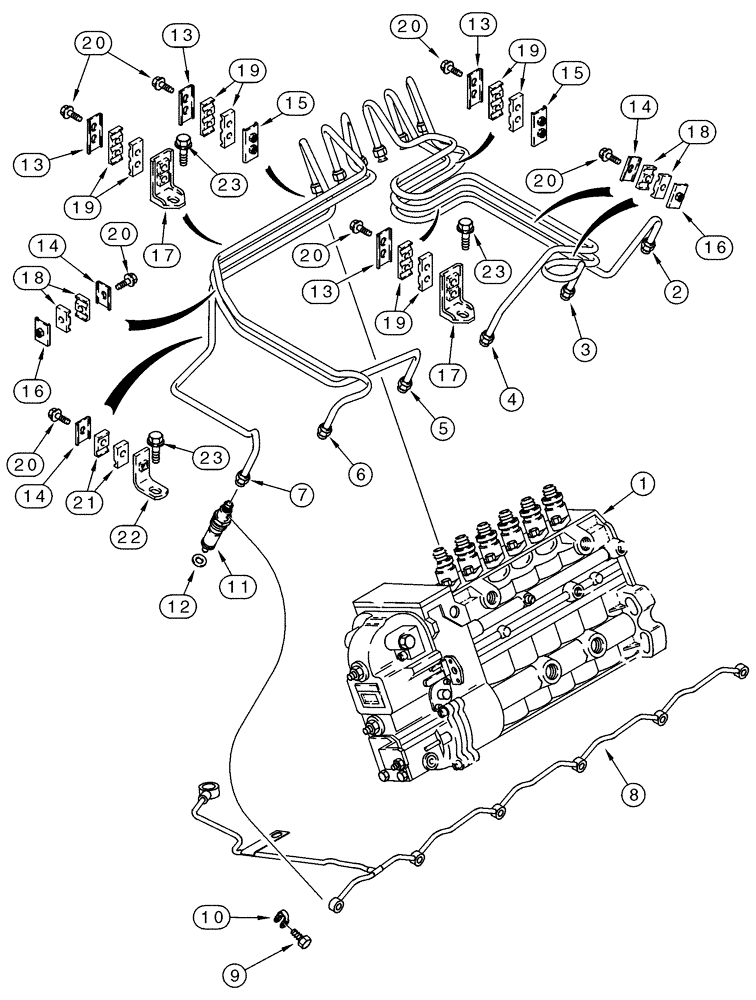 Схема запчастей Case 850H - (03-07) - FUEL INJECTION SYSTEM, 6T-590 EMISSIONS CERTIFIED ENGINE (03) - FUEL SYSTEM