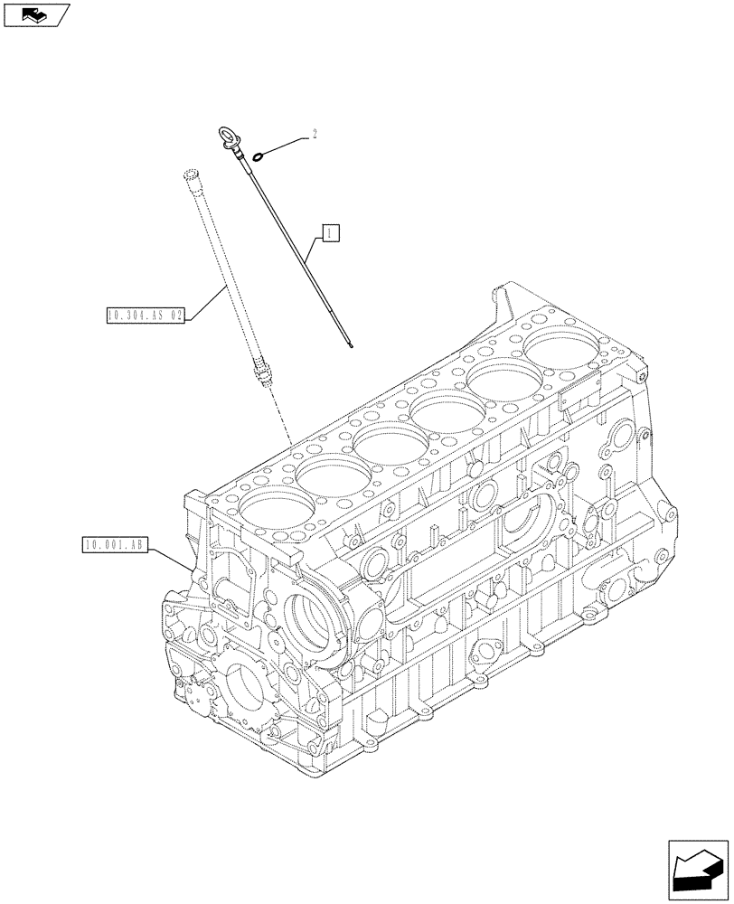 Схема запчастей Case F3BE0684J E919 - (10.304.AS[01]) - ENGINE OIL DIPSTICK (10) - ENGINE