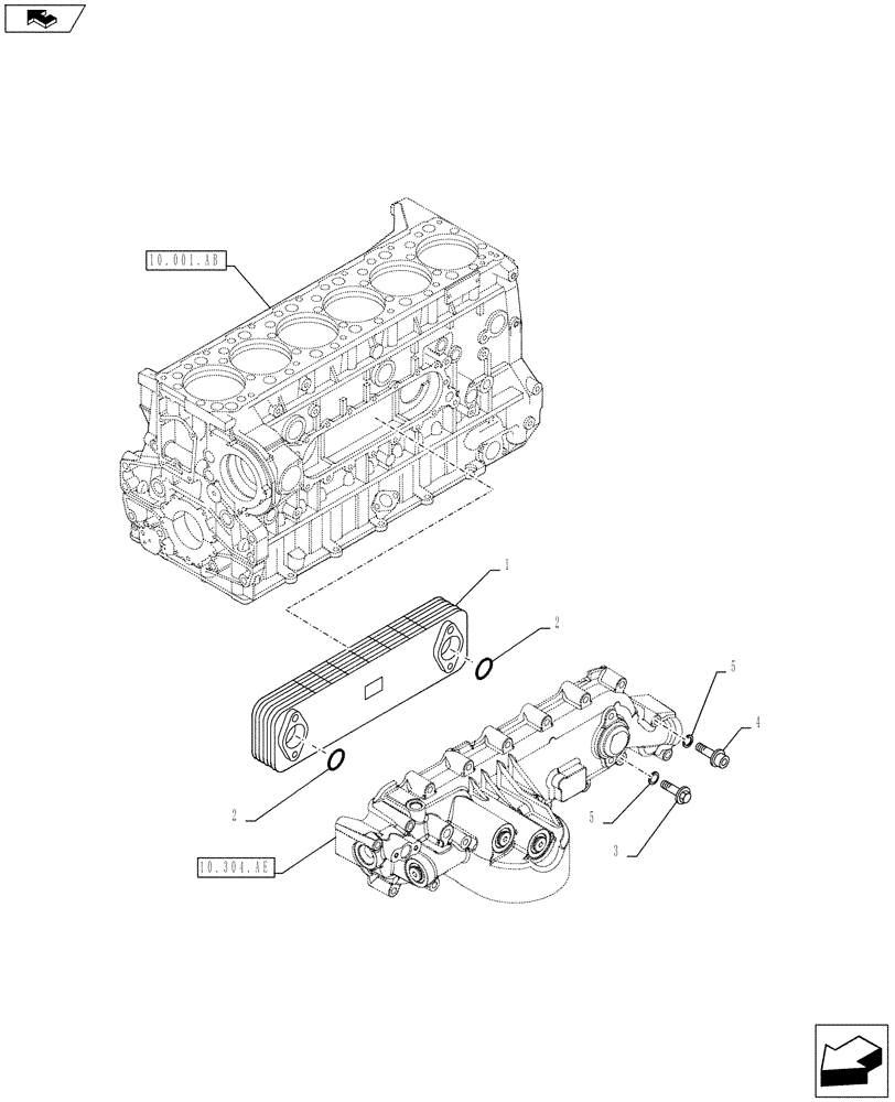 Схема запчастей Case F3BE0684J E919 - (10.408.AC) - ENGINE - HEAT EXCHANGER (10) - ENGINE