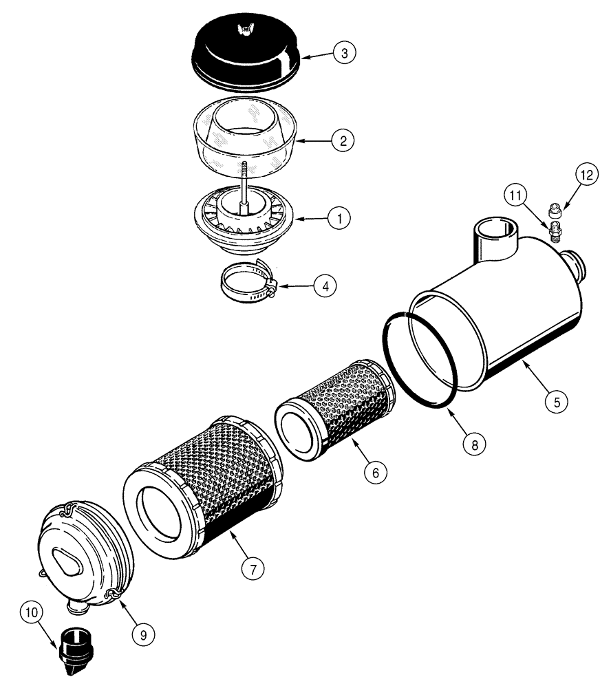 Схема запчастей Case 850H - (02-06) - AIR CLEANER ASSY - PRECLEANER ASSY (02) - ENGINE