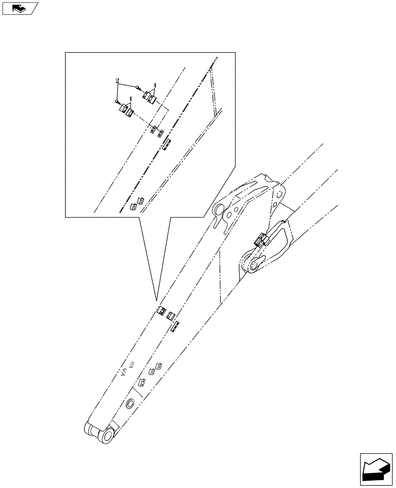 Схема запчастей Case CX130C - (84.912.AB[01]) - CLAMP - DIPPER (84) - BOOMS, DIPPERS & BUCKETS