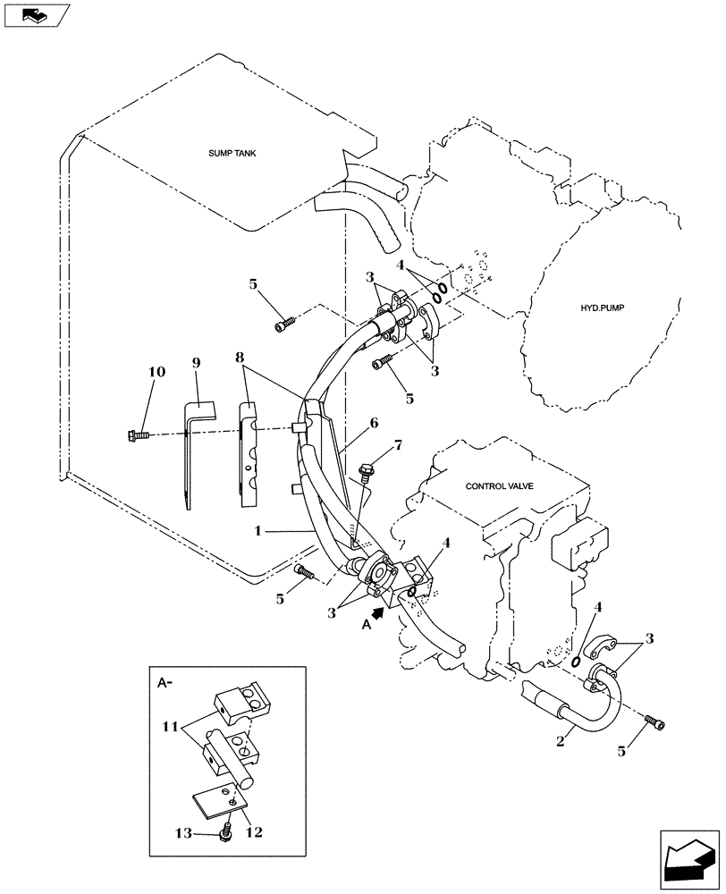 Схема запчастей Case CX160C - (35.106.AP) - PRESSURE LINE (35) - HYDRAULIC SYSTEMS