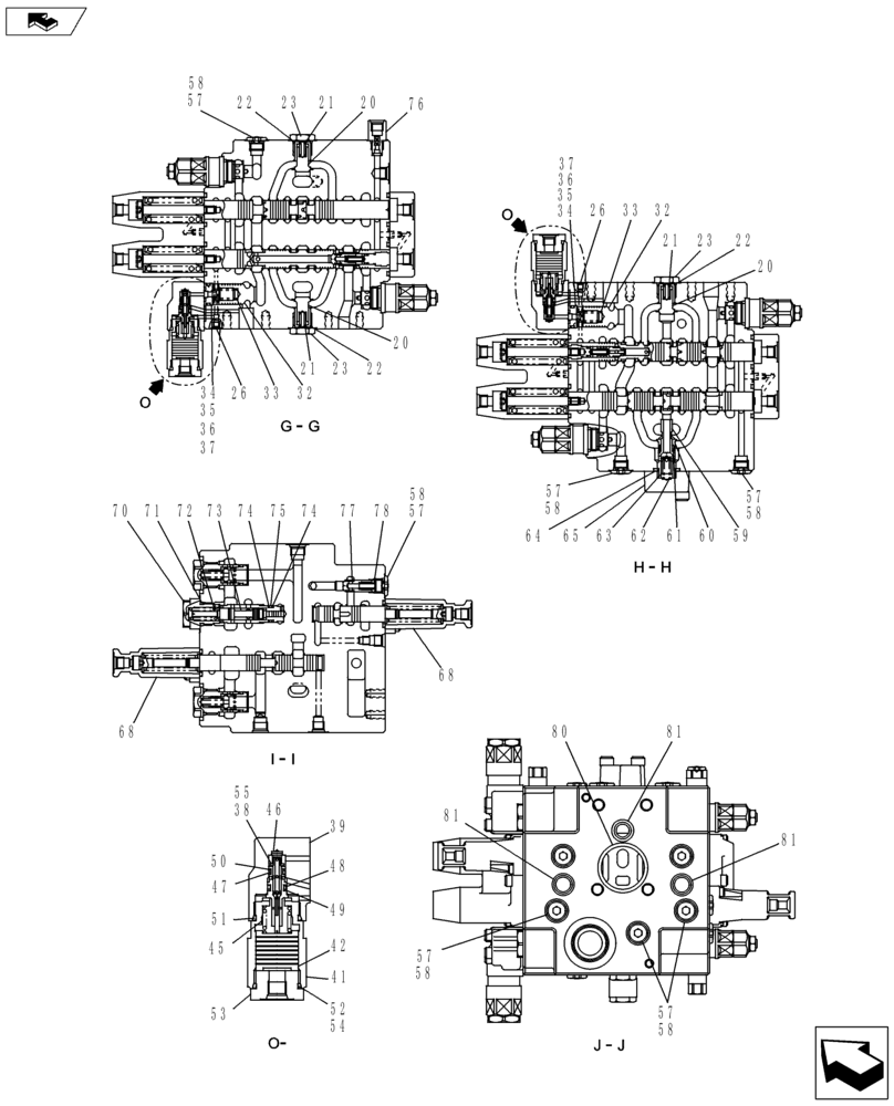 Схема запчастей Case CX145C SR - (35.359.AB[06]) - DIRECTIONAL CONTROL VALVE (35) - HYDRAULIC SYSTEMS