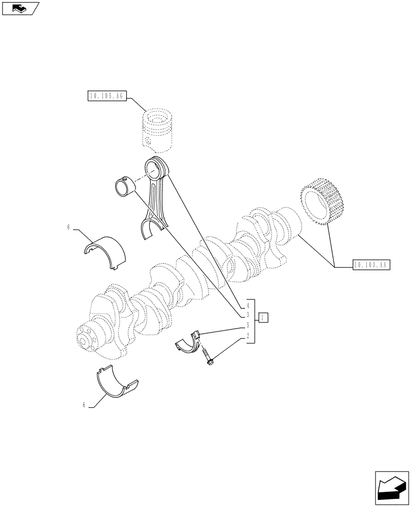 Схема запчастей Case F3BE0684J E919 - (10.105.AB) - CONNECTING ROD (10) - ENGINE