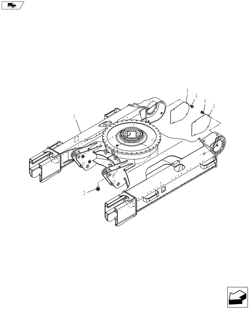 Схема запчастей Case CX145C SR - (39.100.AB) - LOWER FRAME (39) - FRAMES AND BALLASTING