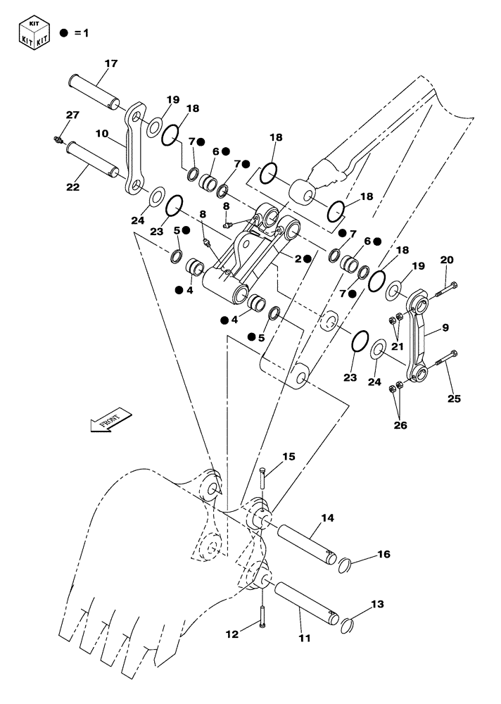 Схема запчастей Case CX130C - (84.100.AC) - BUCKET CONTROL (84) - BOOMS, DIPPERS & BUCKETS