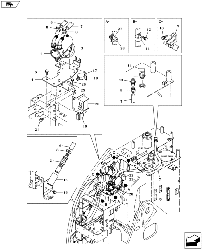 Схема запчастей Case CX145C SR - (10.218.AT) - FUEL TRANSFER PUMP (10) - ENGINE