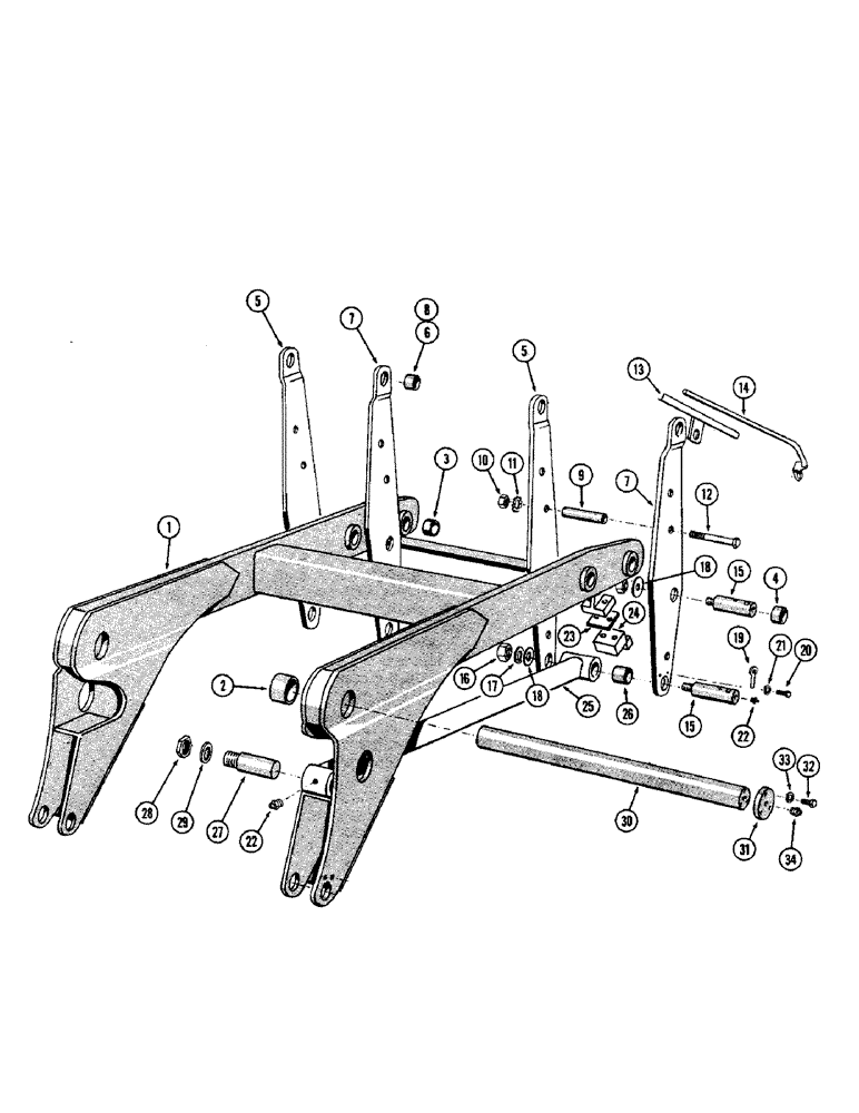 Схема запчастей Case W10 - (184) - BUCKET LIFT ARMS (09) - CHASSIS