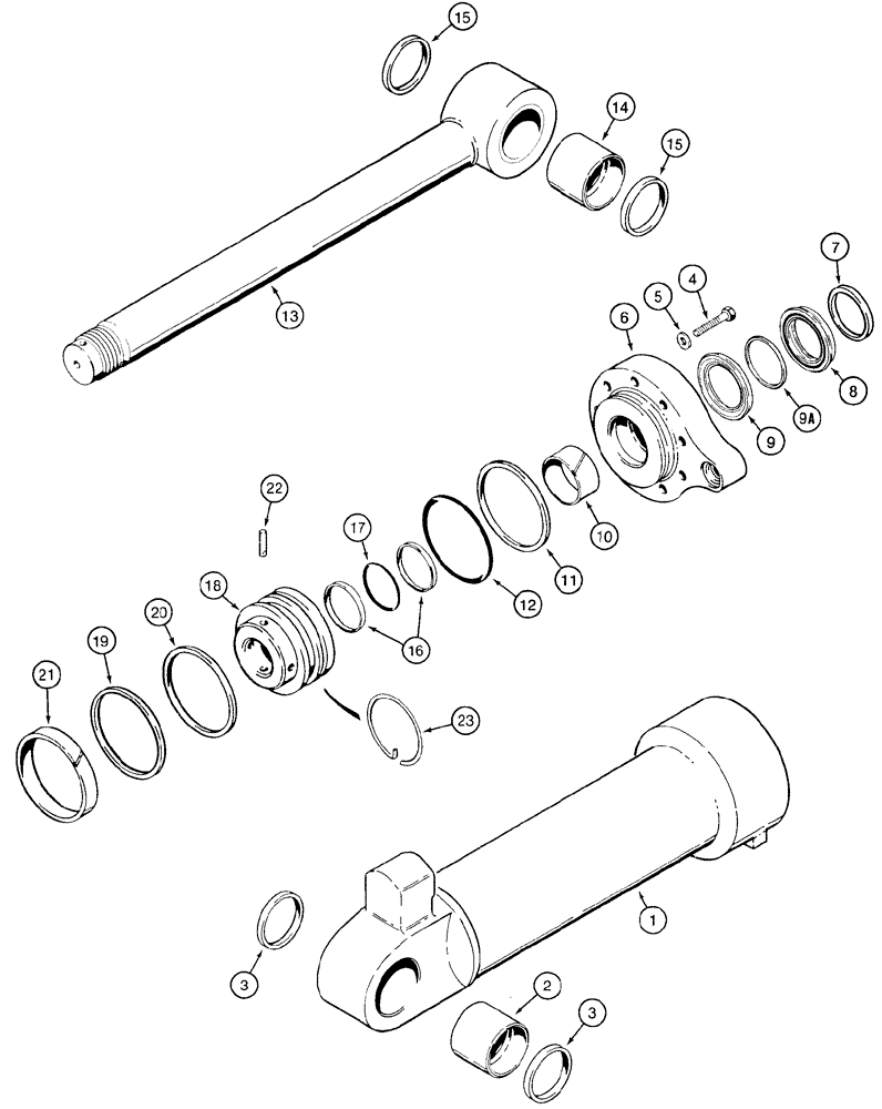 Схема запчастей Case 921C - (08-24) - CYLINDER ASSY - LOADER BUCKET (08) - HYDRAULICS