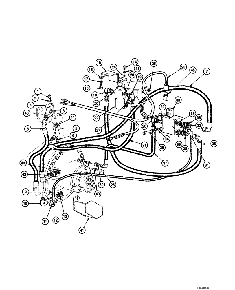 Схема запчастей Case 845 DHP - (08.41[00]) - DIFFERENTIAL LOCK - HYDRAULIC CIRCUIT (08) - HYDRAULICS