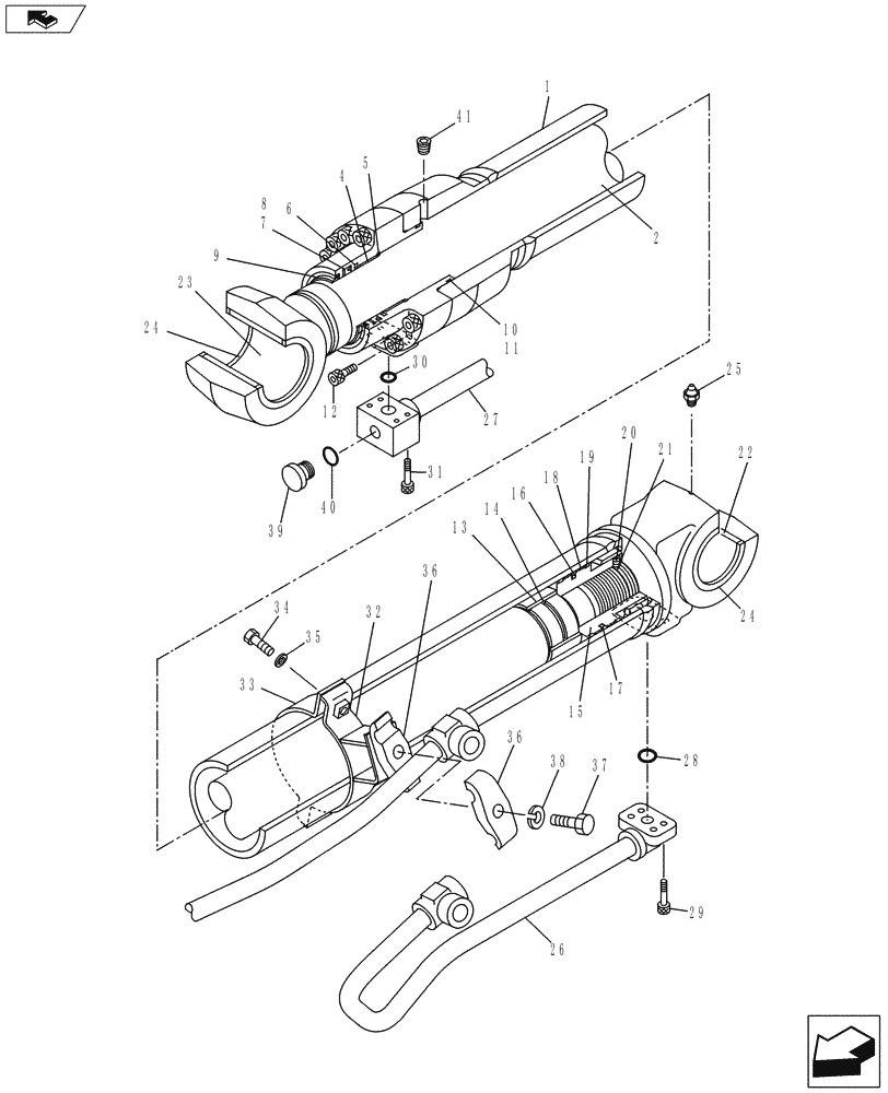 Схема запчастей Case CX145C SR - (35.736.AA[02]) - BOOM CYLINDER - LH (35) - HYDRAULIC SYSTEMS