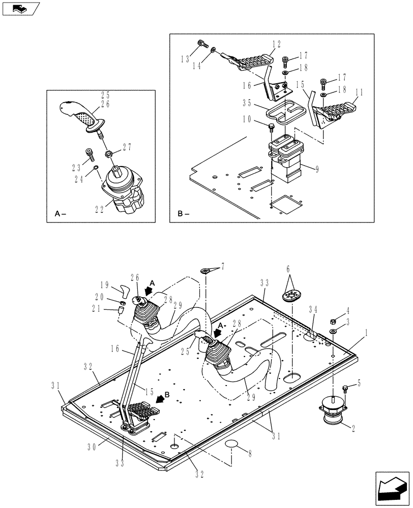 Схема запчастей Case CX130C - (35.355.02) - JOYSTICK CONTROL (35) - HYDRAULIC SYSTEMS