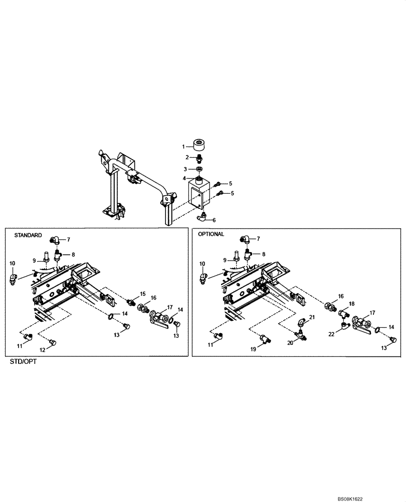 Схема запчастей Case 330B - (43A00000935[001]) - CONNECTIONS, HYDRAULIC STEERING (P.I.N. HHD0330BN7PG57000 AND AFTER) (84161910) (09) - Implement / Hydraulics / Frame / Brakes