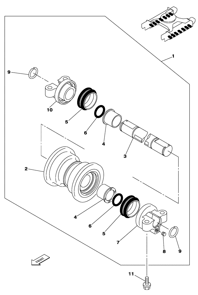 Схема запчастей Case CX130C - (48.138.AD) - LOWER ROLLER (48) - TRACKS & TRACK SUSPENSION