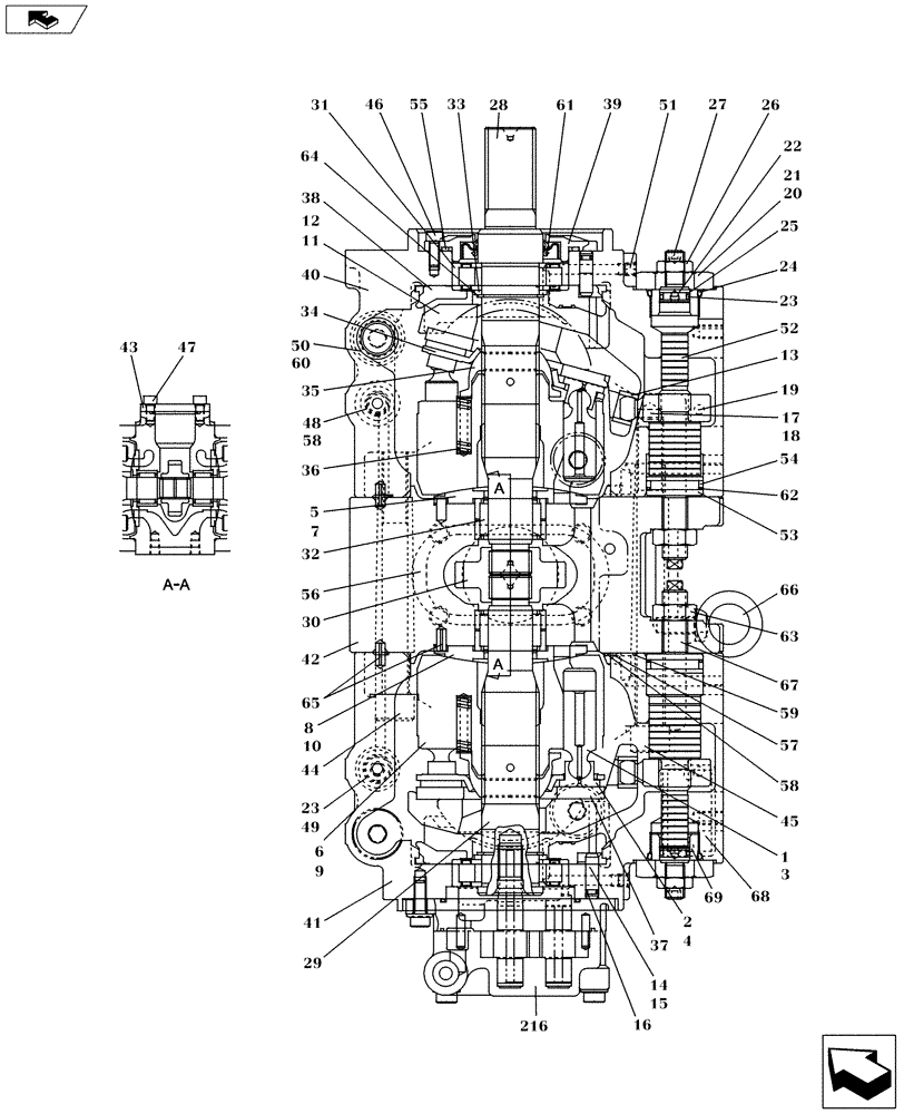 Схема запчастей Case CX160C - (35.106.AD[04]) - HYDRAULIC PUMP - COMPONENTS (35) - HYDRAULIC SYSTEMS