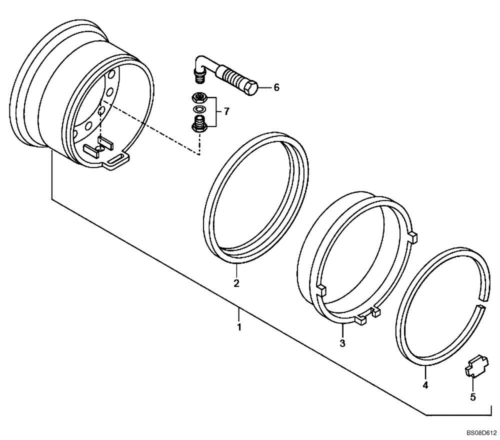 Схема запчастей Case 340B - (34A00000631[001]) - WHEELS (87480063) (11) - AXLES/WHEELS