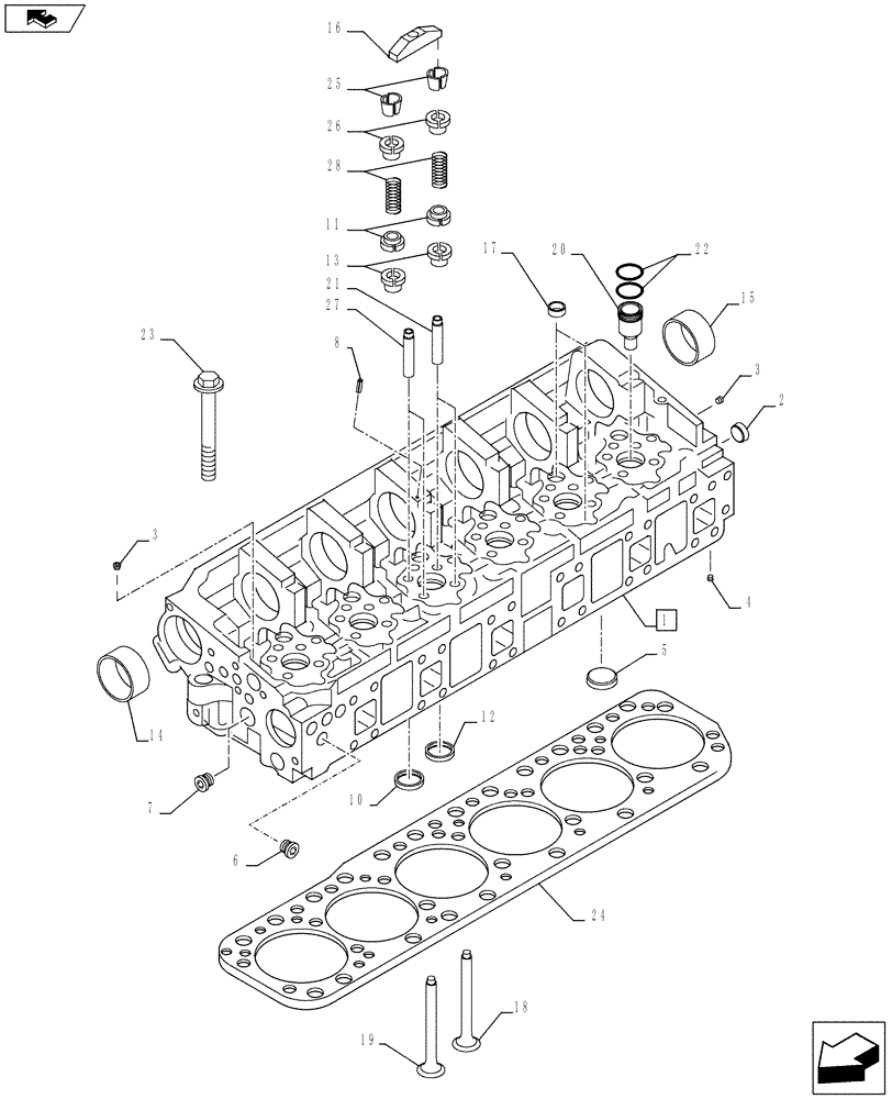 Схема запчастей Case F3BE0684J E919 - (10.101.AA) - CYLINDER HEAD & RELATED PARTS (10) - ENGINE