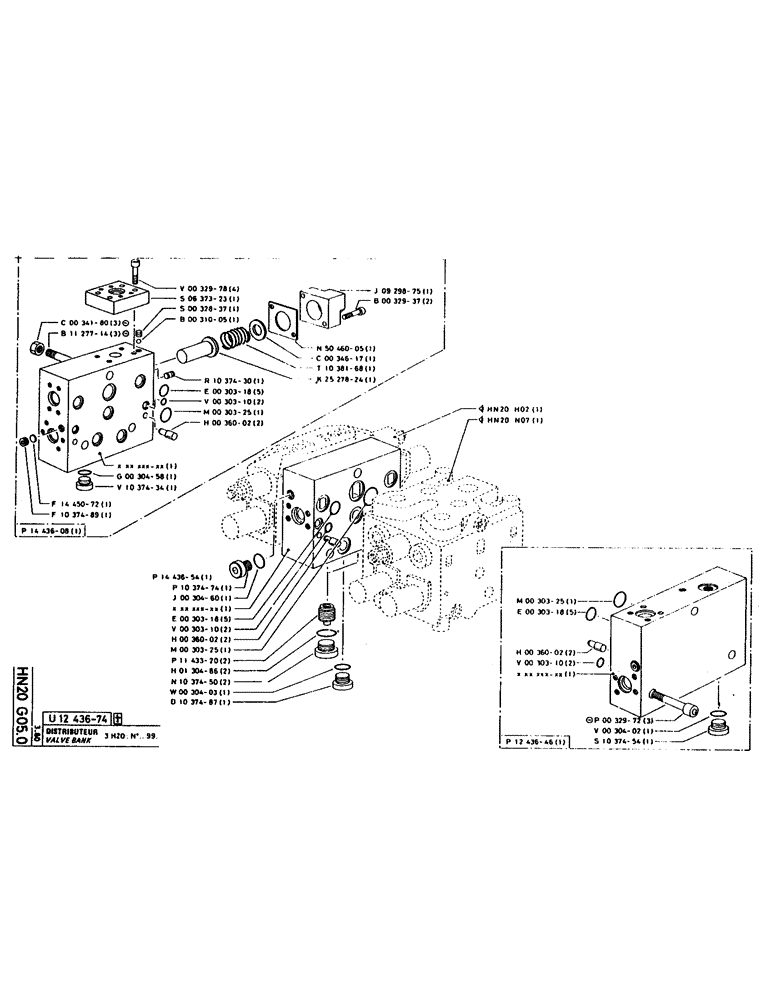 Схема запчастей Case 160CK - (211) - VALVE BANK (07) - HYDRAULIC SYSTEM