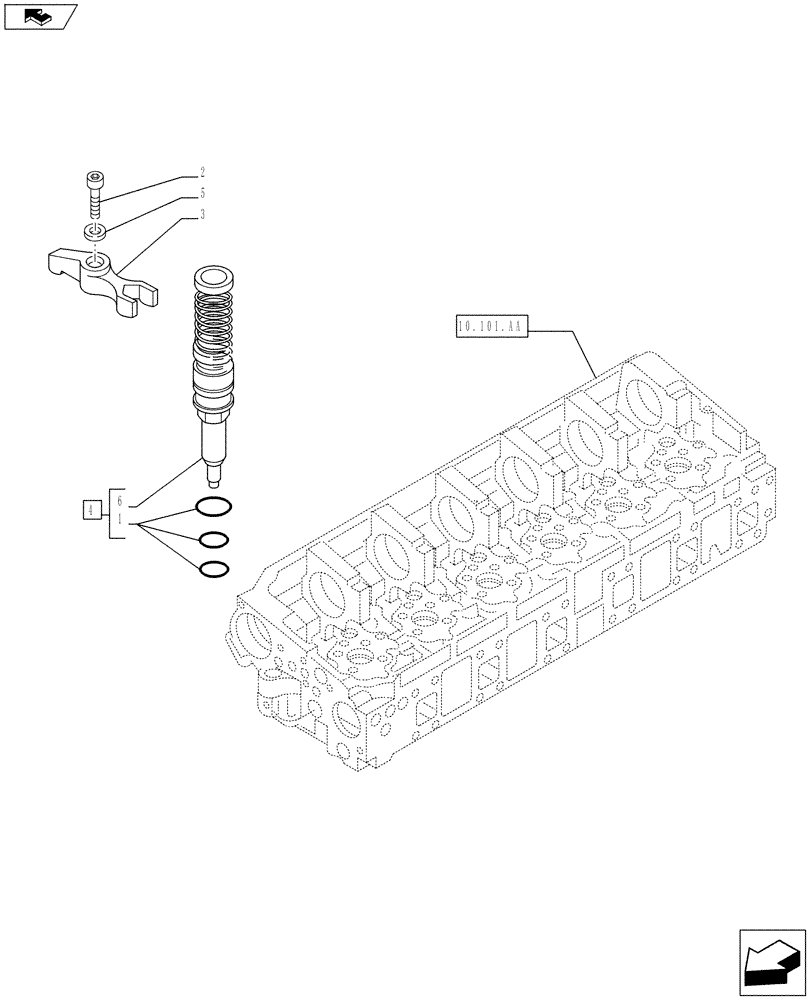 Схема запчастей Case F3BE0684J E919 - (10.218.AF) - FUEL INJECTOR (10) - ENGINE