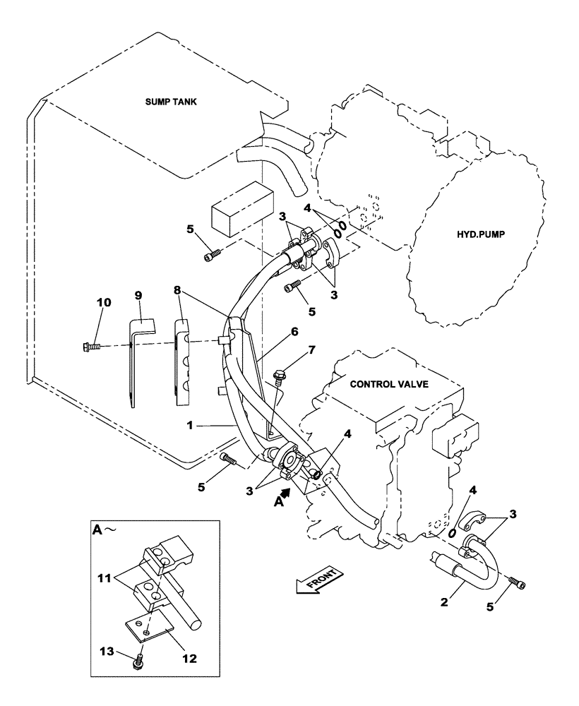 Схема запчастей Case CX130C - (35.106.AP) - PRESSURE LINE (35) - HYDRAULIC SYSTEMS