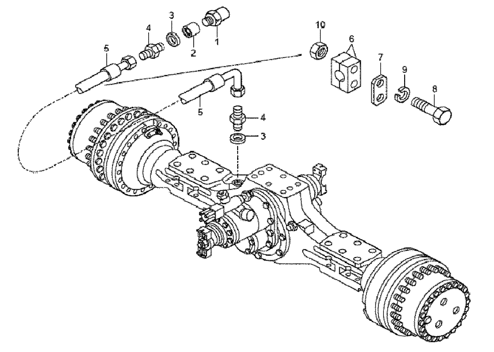 Схема запчастей Case 340B - (32A00000684[001]) - BREATHER, INTERMEDIATE AXLE (P.I.N. HHD0340BN7PG58147 AND AFTER) (84236558) (11) - AXLES/WHEELS