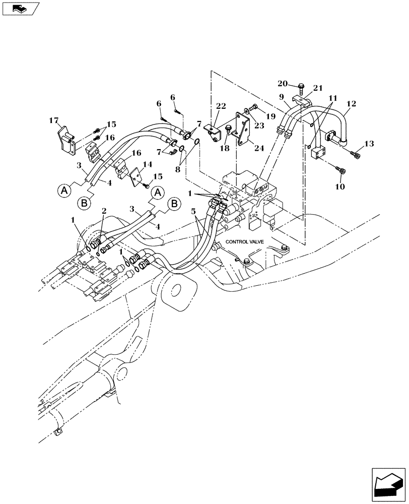 Схема запчастей Case CX160C - (35.736.AC[10]) - HYDRAULIC LINES BUCKET & ARM (35) - HYDRAULIC SYSTEMS