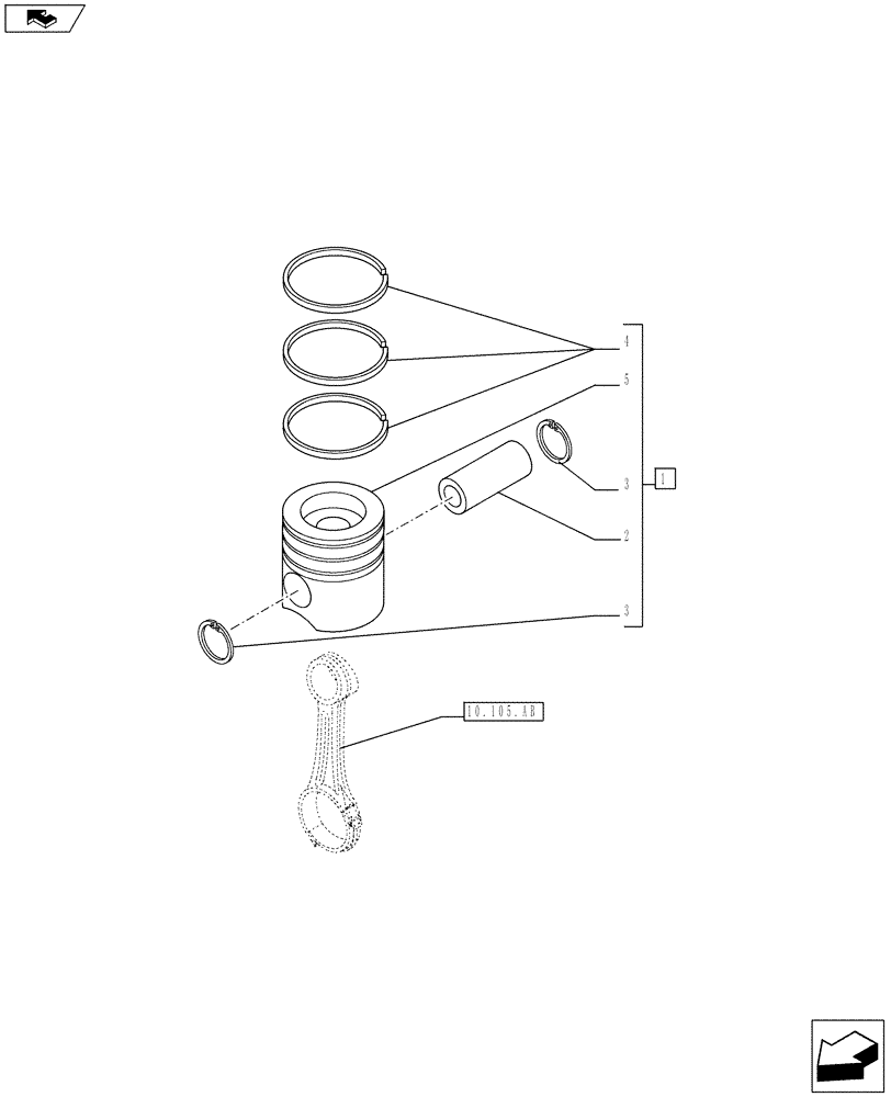 Схема запчастей Case F3BE0684J E919 - (10.105.AG) - PISTON & RINGS KIT (10) - ENGINE