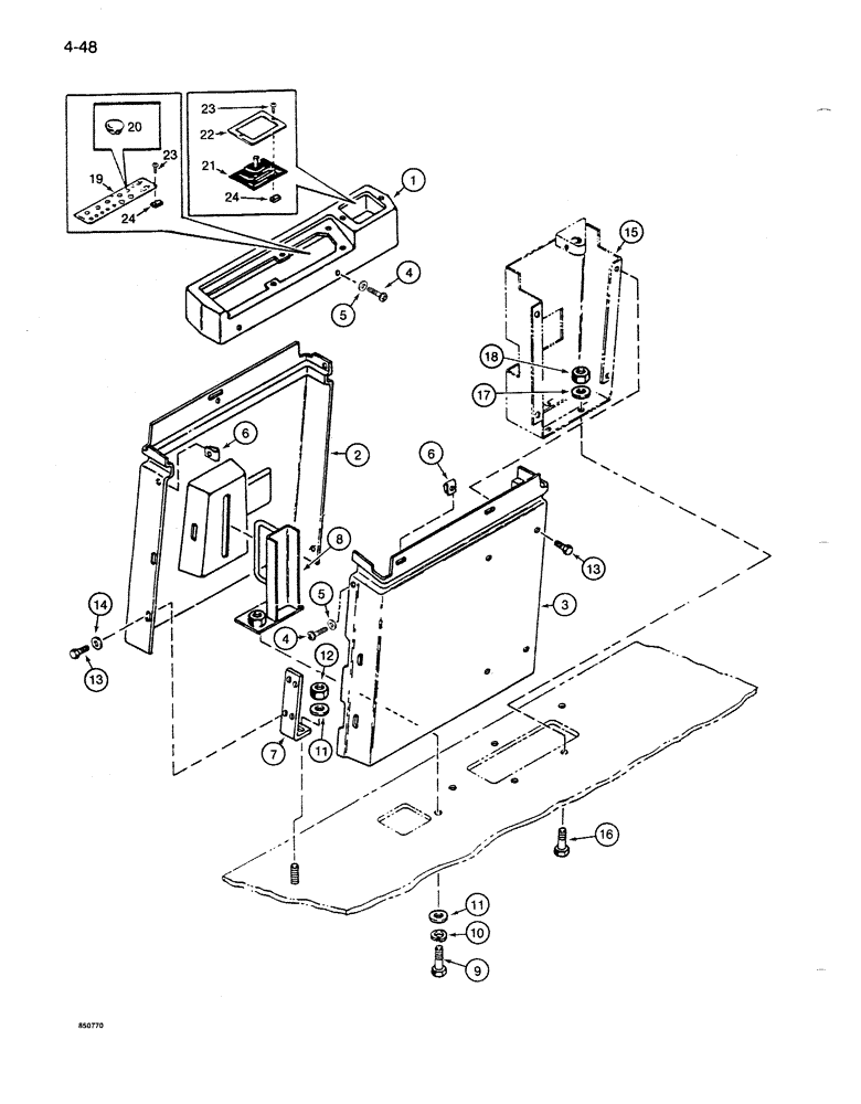 Схема запчастей Case 1085B - (4-048) - LEFT-HAND INSTRUMENT PANEL, CONSOLE AND COVERS (04) - ELECTRICAL SYSTEMS