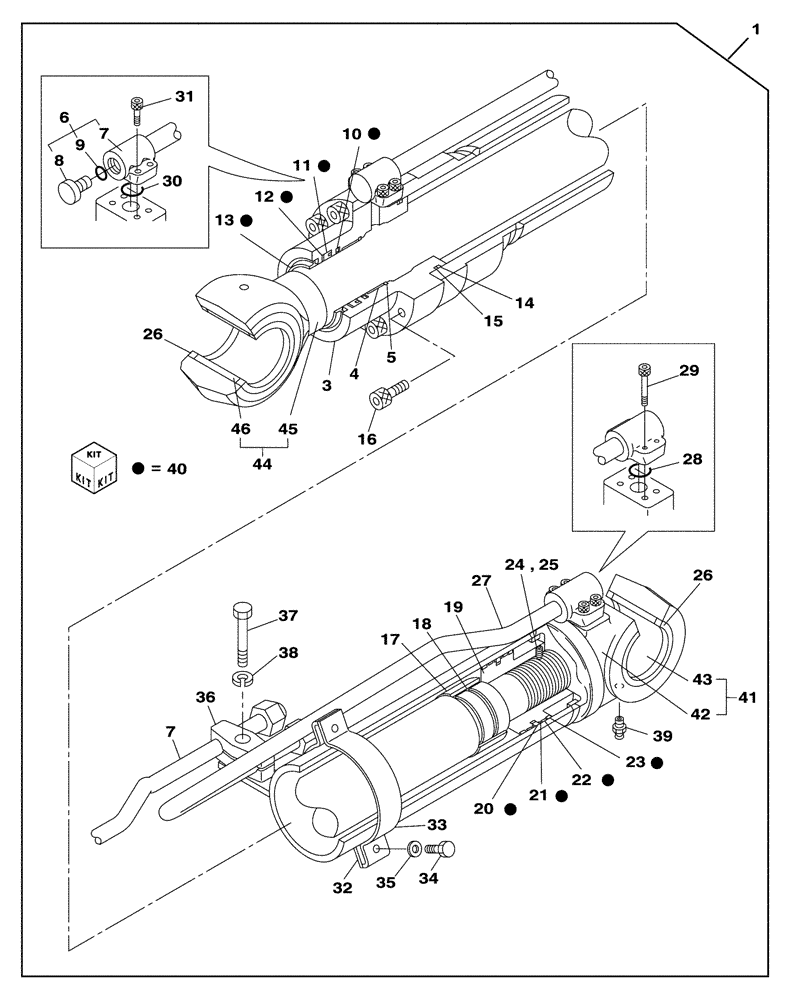 Схема запчастей Case CX130C - (35.736.AA[02]) - BOOM CYLINDER - LH (35) - HYDRAULIC SYSTEMS